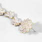 Fancy Crystal Embellished Straight Droop Earrings