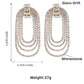 Fancy Crystal Embellished Oval Layered Dangle Earrings