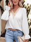 Lace Design V Neck Top