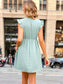 Swiss Dot Ruffle Shoulder Dress