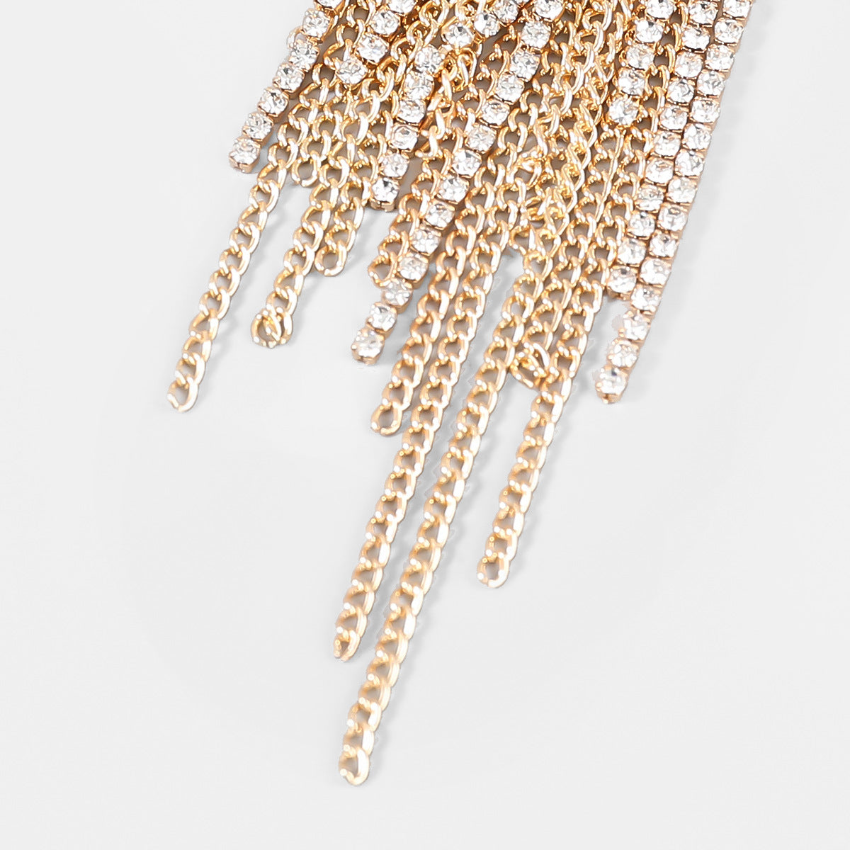Fancy Crystal Embellished Chain Dangle Earrings