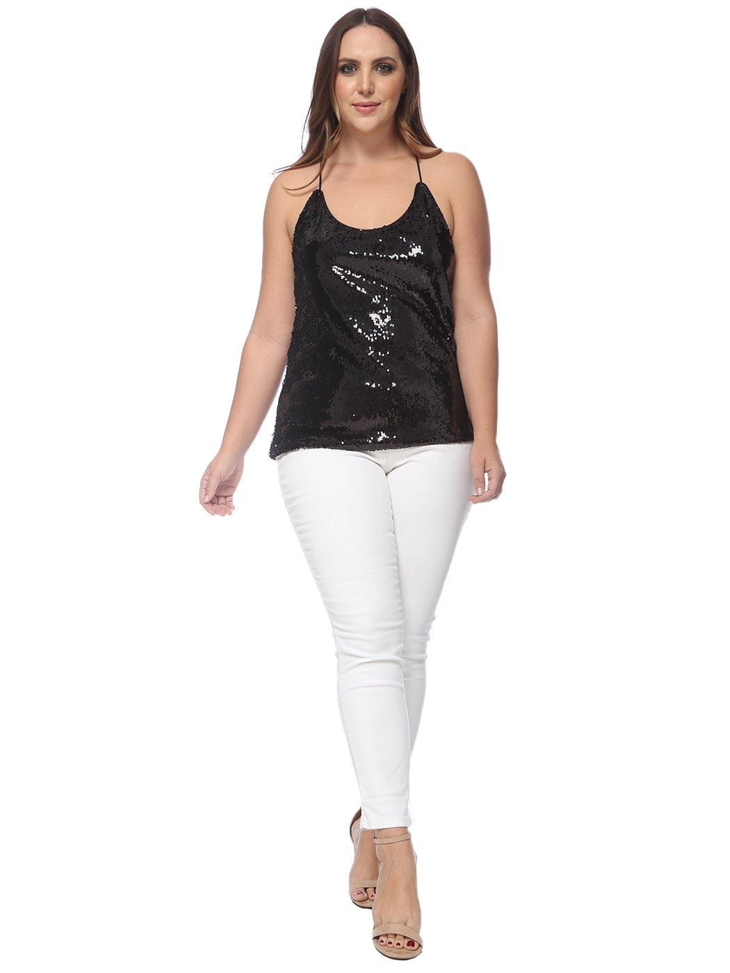 Plus Size Camisole Sequin Tank Top