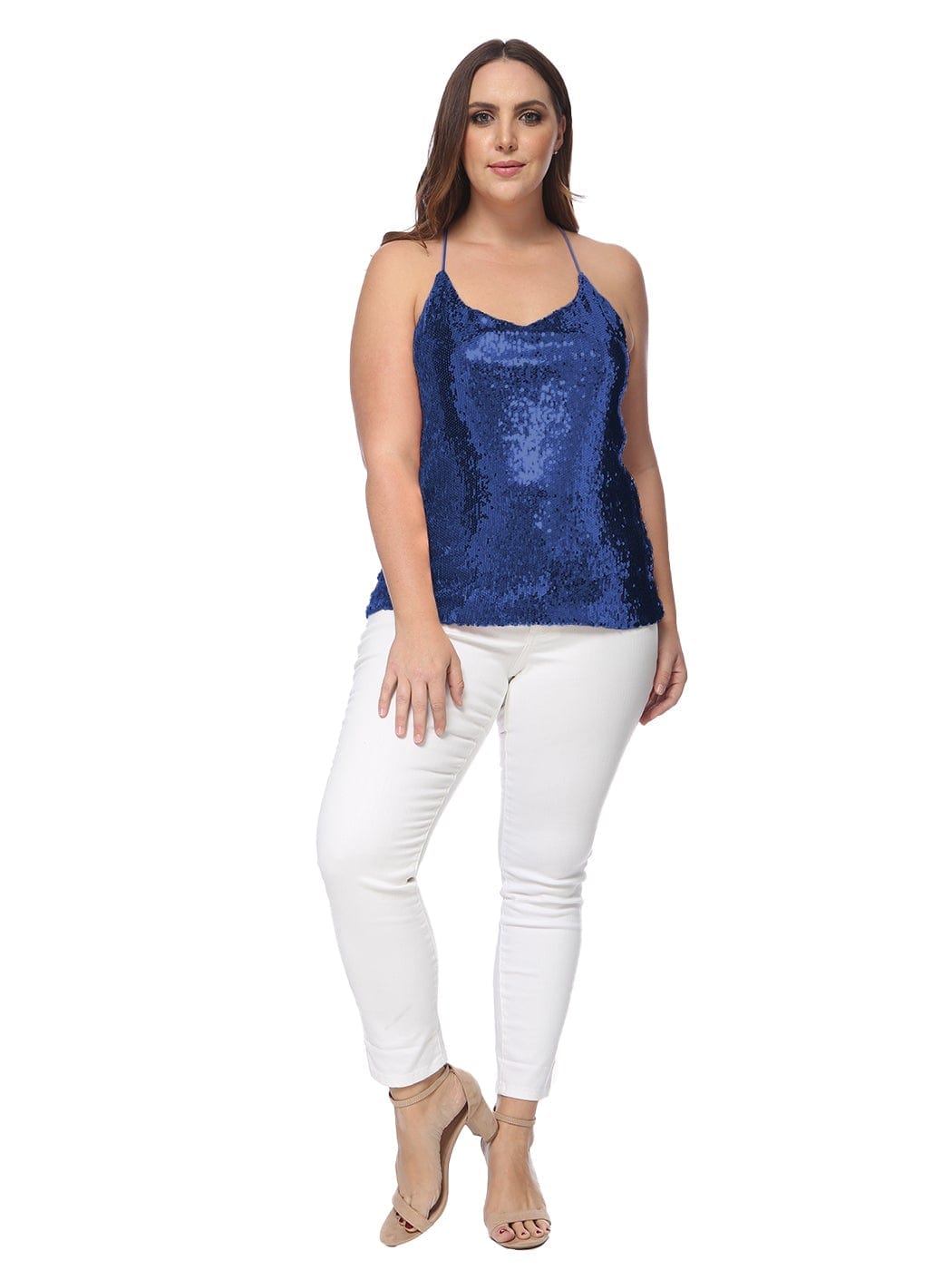 Plus Size Camisole Sequin Tank Top