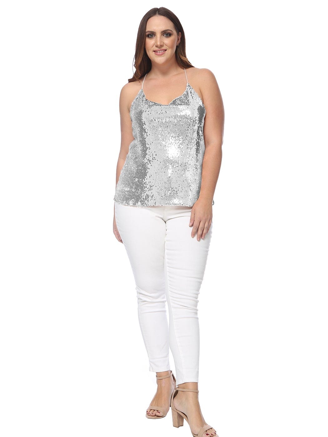 Plus Size Camisole Sequin Tank Top