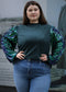 Anna-Kaci Women's Plus Size Sparkle Sequin Sweatshirt Mock Neck Pullover Long Sleeve Glitter Party Tops