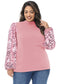 Anna-Kaci Women's Plus Size Sparkle Sequin Sweatshirt Mock Neck Pullover Long Sleeve Glitter Party Tops