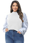 Anna-Kaci Women's Plus Size Sparkle Sequin Sweatshirt Mock Neck Pullover Long Sleeve Glitter Party Tops