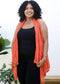 Plus Size Boho Open Front Crochet Cover Up Sleeveless Shawl Cardigan Vest, Orange