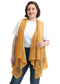 Plus Size Boho Open Front Crochet Cover Up Sleeveless Shawl Cardigan Vest, Yellow