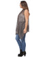 Plus Size Boho Open Front Crochet Cover Up Sleeveless Shawl Cardigan Vest, Brown