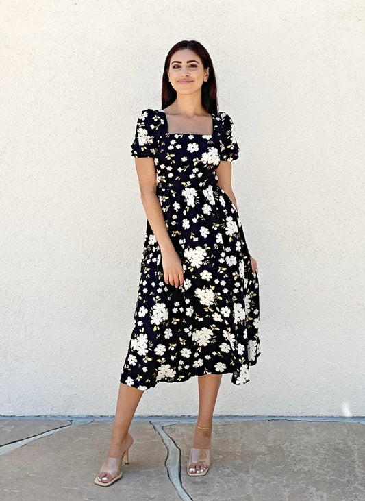 Double Tie Back Floral Dress