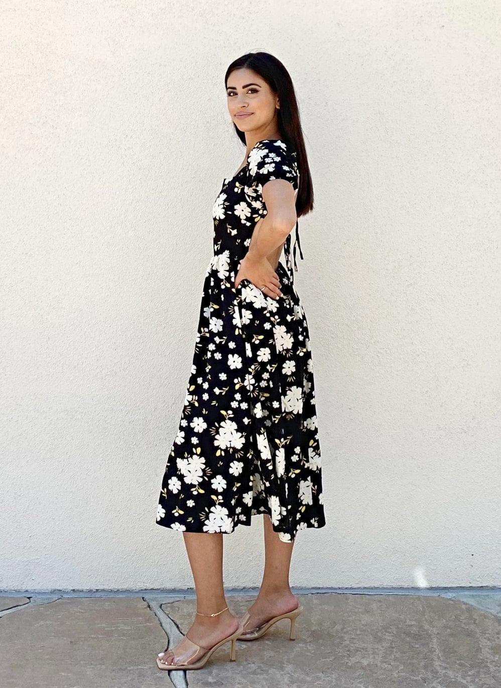 Double Tie Back Floral Dress