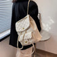 Large Quilted Backpack with Gold Chains and Clasps