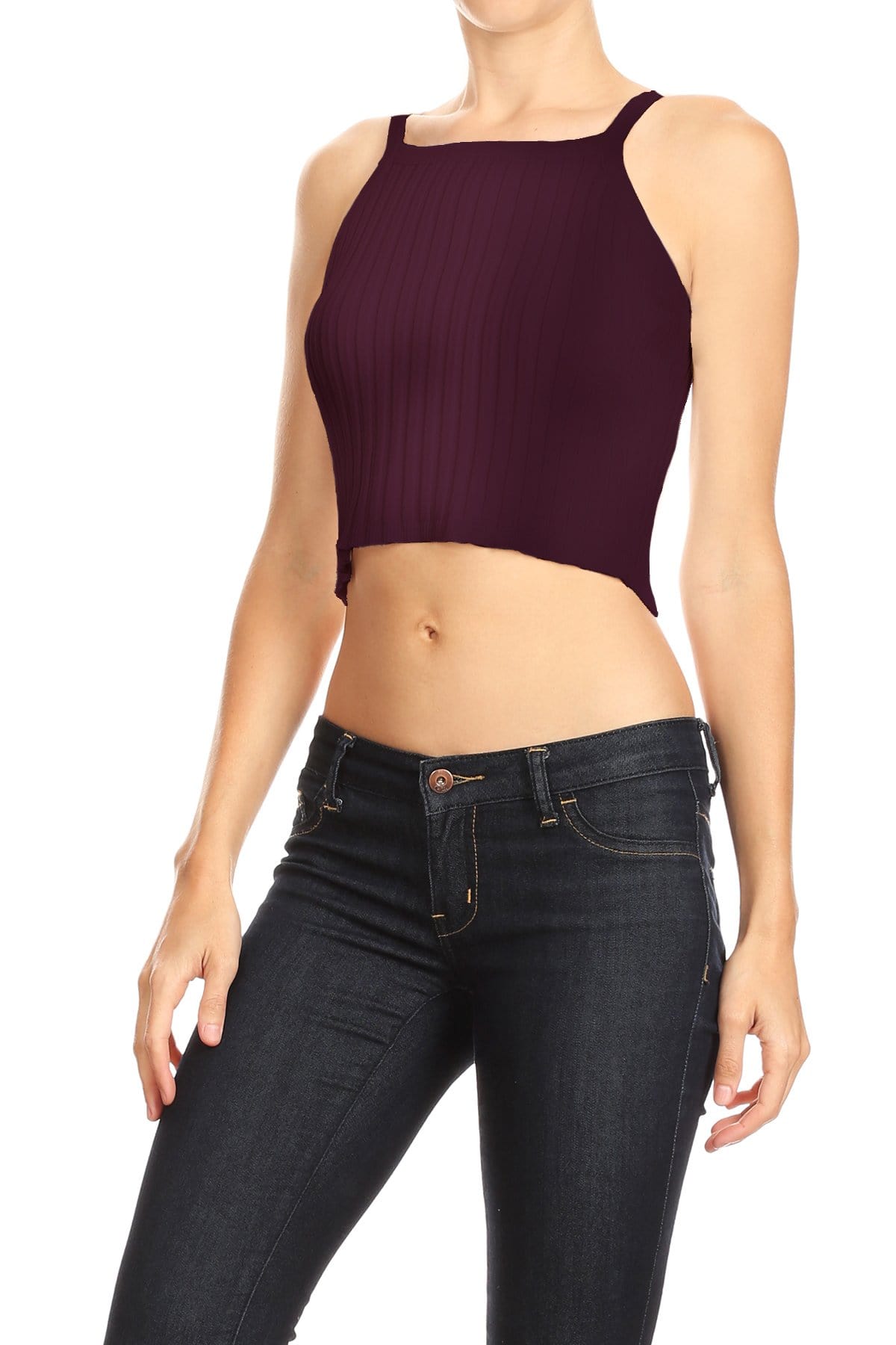 Ribbed Knit Halter Top