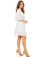 Boho Peasant Floral Lace Ruffle Hem Bell Sleeve Mini Dress
