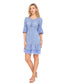 Boho Peasant Floral Lace Ruffle Hem Bell Sleeve Mini Dress