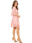Boho Peasant Floral Lace Ruffle Hem Bell Sleeve Mini Dress