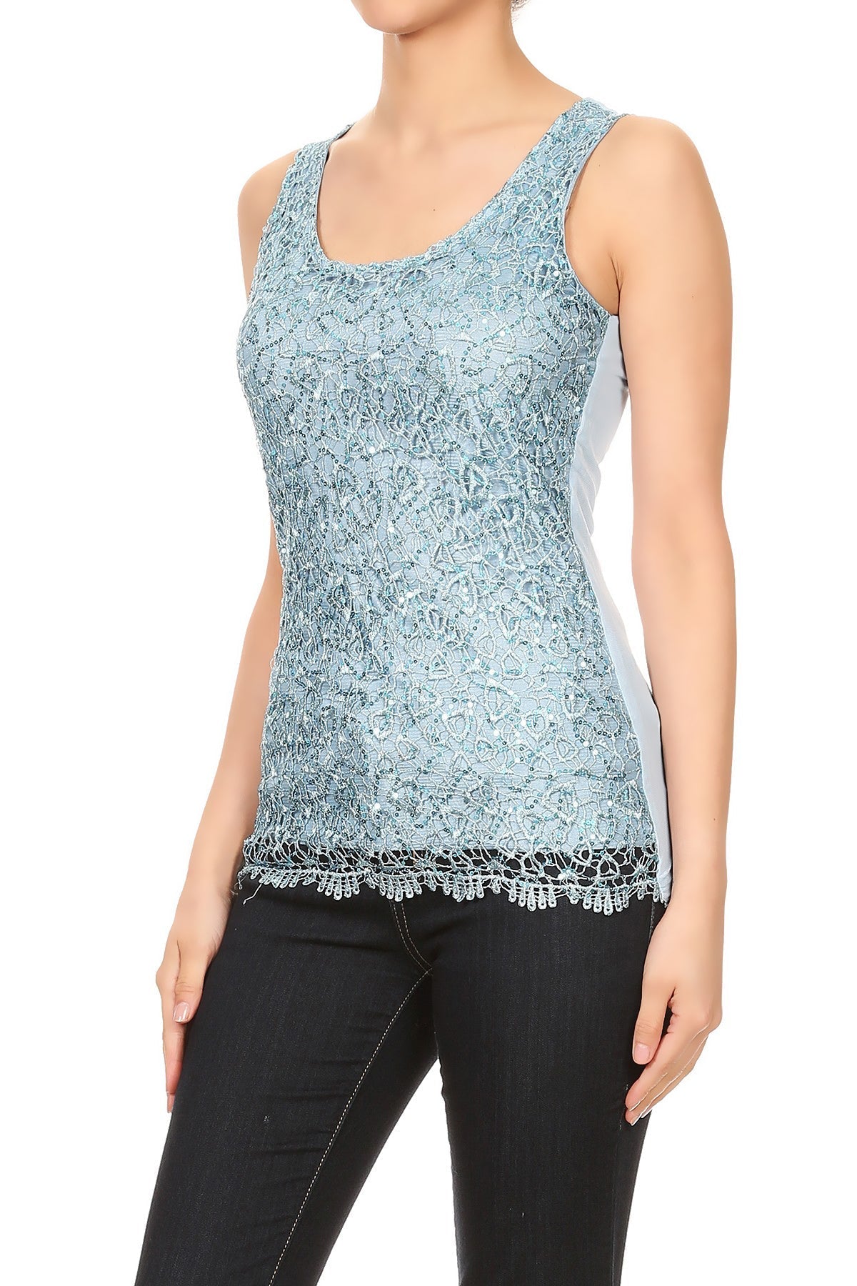 Shine Bright Sequin Sleeveless Tank