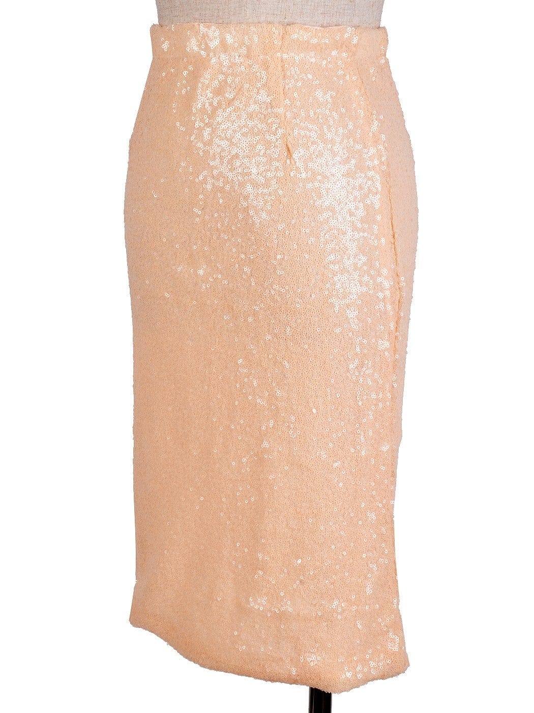 Peach High Rise Sequin Pencil Skirt