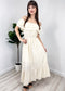 Grecian Ruffle Stretch Maxi Long Dress