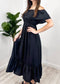 Grecian Ruffle Stretch Maxi Long Dress