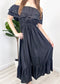 Grecian Ruffle Stretch Maxi Long Dress