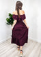 Grecian Ruffle Stretch Maxi Long Dress