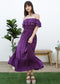 Grecian Ruffle Stretch Maxi Long Dress