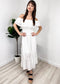 Grecian Ruffle Stretch Maxi Long Dress