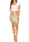 Anna-Kaci Womens Vegas Night Out Sleek Stretch Shiny Sequin Mini Pencil Skirt