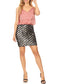 Anna-Kaci Womens Vegas Night Out Sleek Stretch Shiny Sequin Mini Pencil Skirt