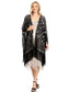 Anna-Kaci Womens Oversize Hand Beaded Fringed Sequin Evening Shawl Wrap