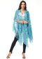 Anna-Kaci Womens Oversize Hand Beaded Fringed Sequin Evening Shawl Wrap