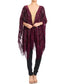 Anna-Kaci Womens Oversize Hand Beaded Fringed Sequin Evening Shawl Wrap