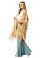 Anna-Kaci Womens Oversize Hand Beaded Fringed Sequin Evening Shawl Wrap