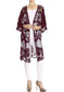 Embroidered Floral Butterfly Kimono Cover Up Cardigan