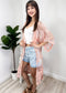 Embroidered Floral Butterfly Kimono Cover Up Cardigan