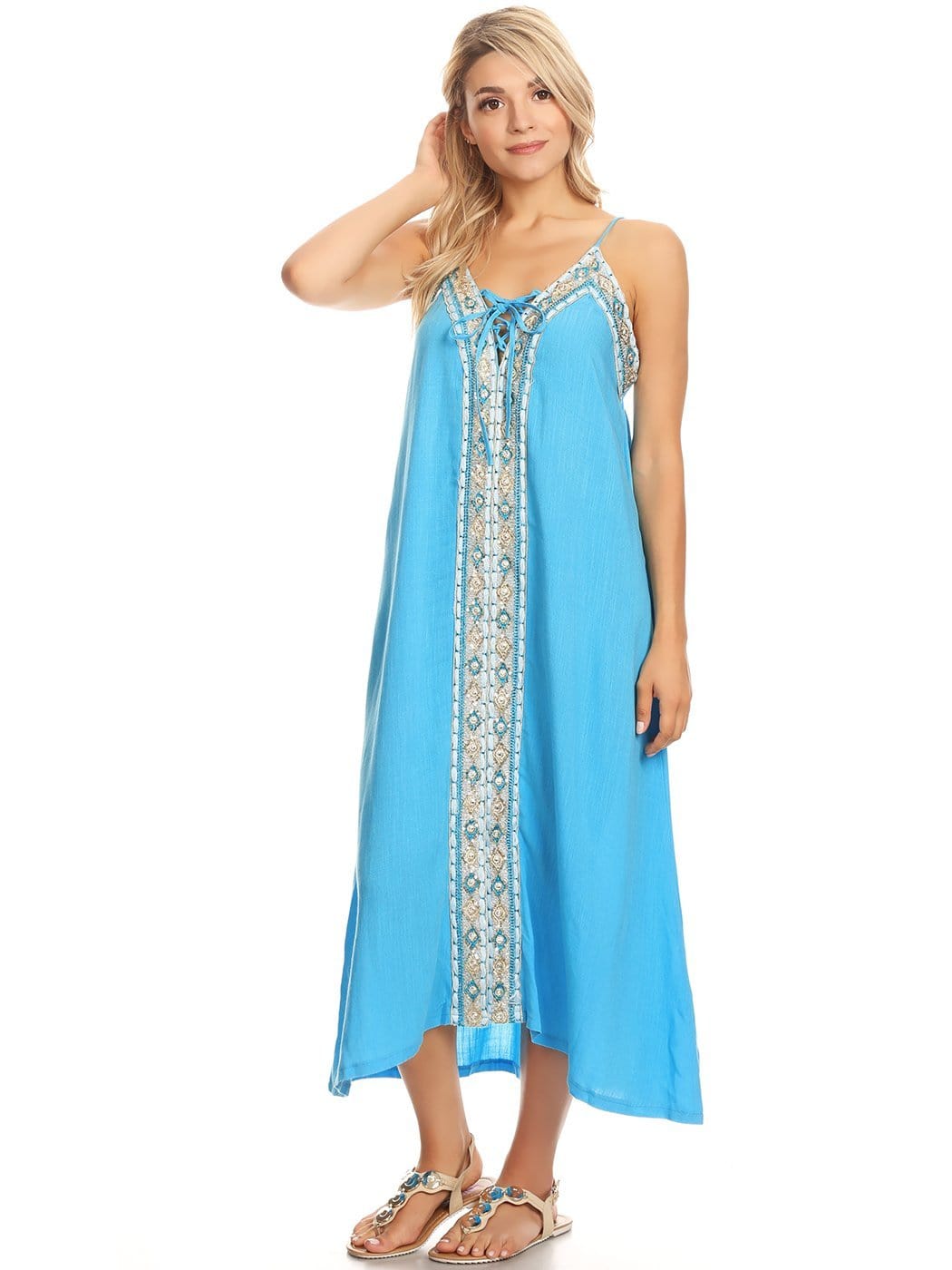 Anna-Kaci Casual Caftan Boho Long Maxi Swimsuit Cover