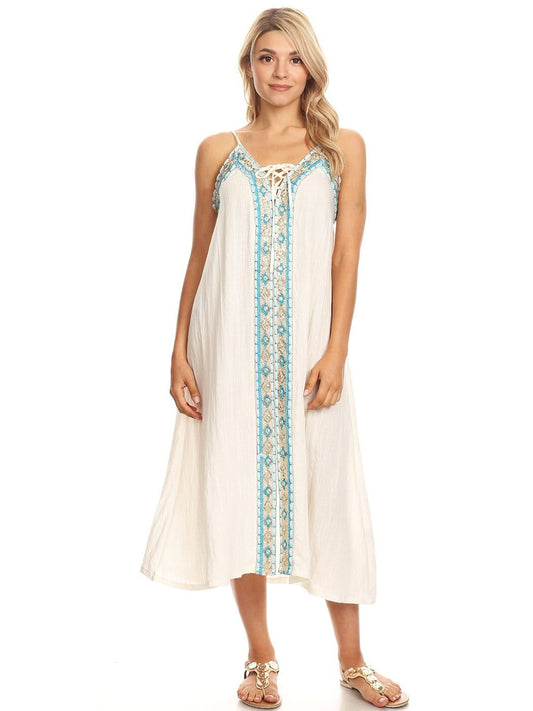 Anna-Kaci Casual Caftan Boho Long Maxi Swimsuit Cover