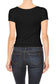 Womens Casual Rib Knit Short Sleeve V Neck Crop Top