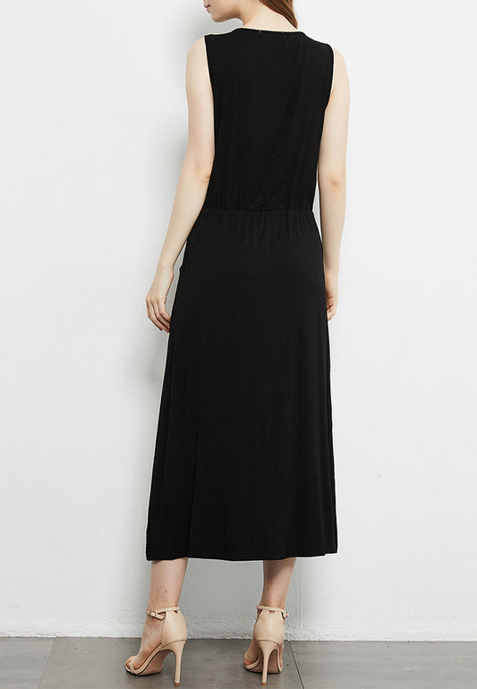 Staple Slip Gown Tied Front Dress With Pockets