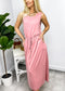 Staple Slip Gown Tied Front Dress With Pockets