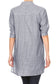 Womens Casual Woven Chambray Half Button up Long Stripe Shirt