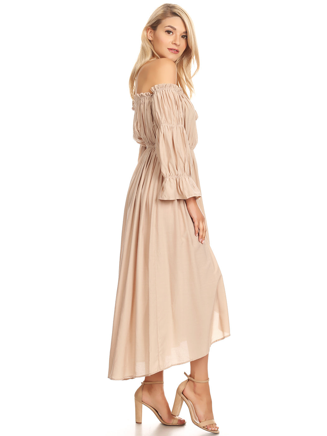 Casual Boho Long Sleeve Off Shoulder Renaissance Dress