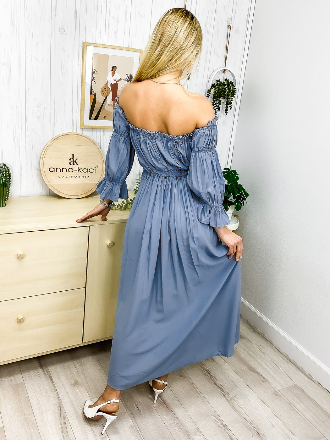 Casual Boho Long Sleeve Off Shoulder Renaissance Dress