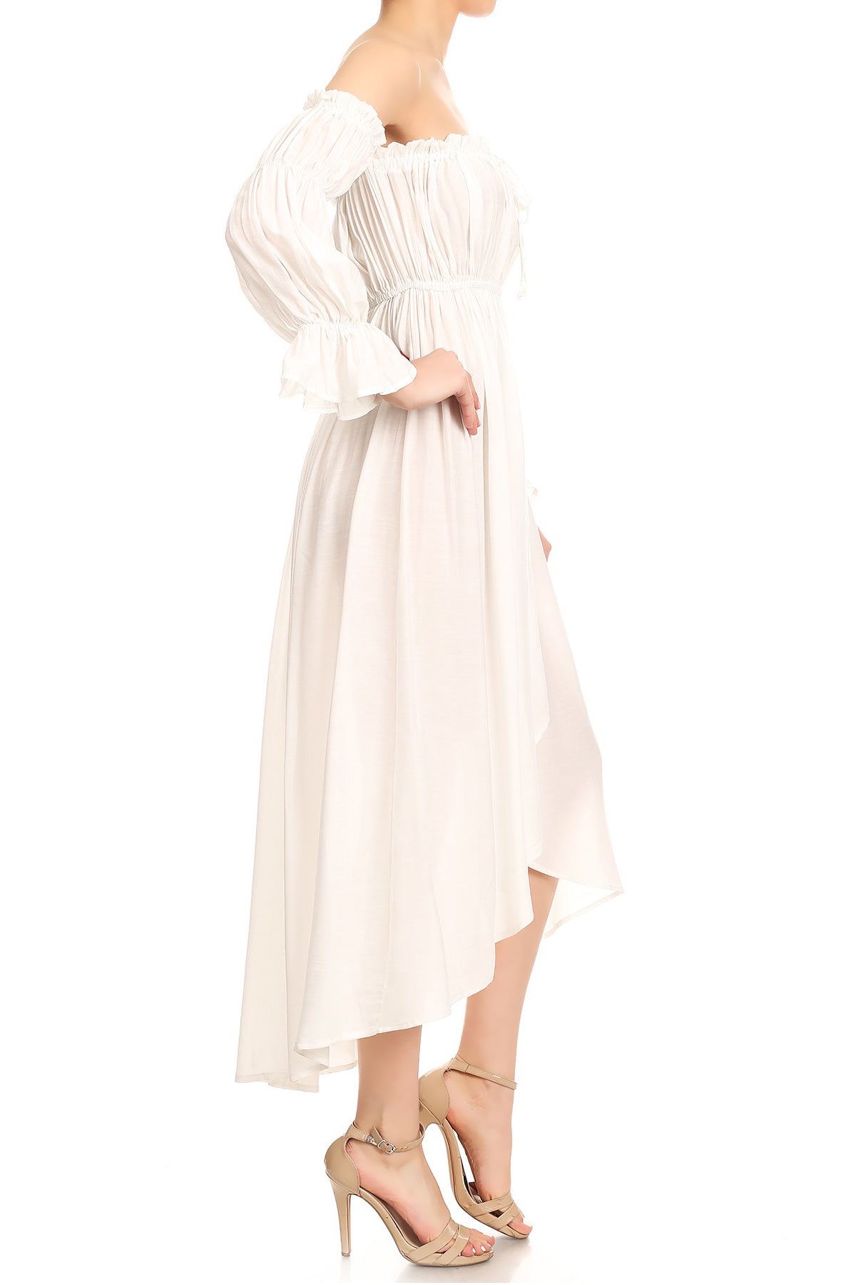 Casual Boho Long Sleeve Off Shoulder Renaissance Dress