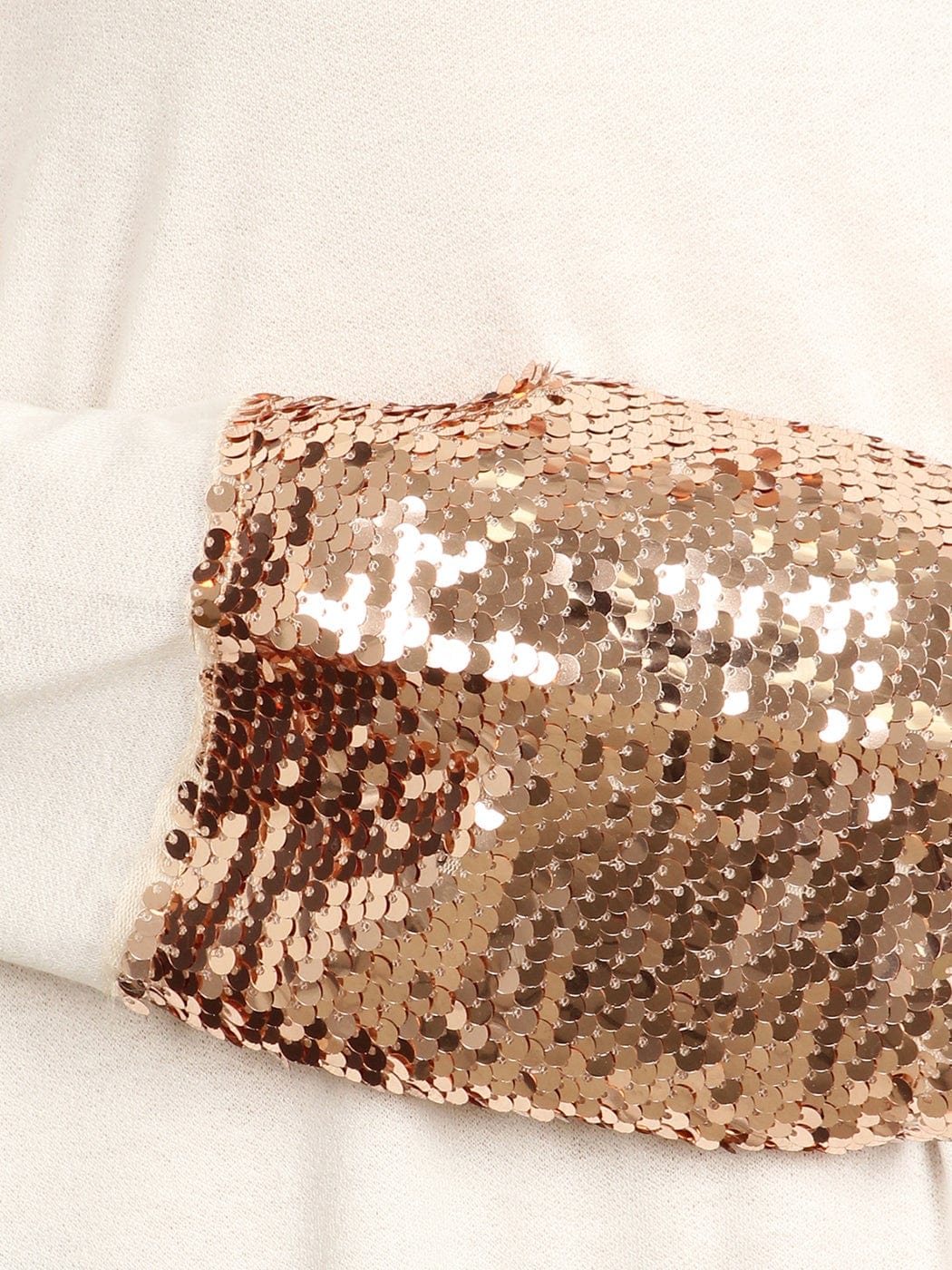 Sequin Sparkle Long Sleeve Cuff Top