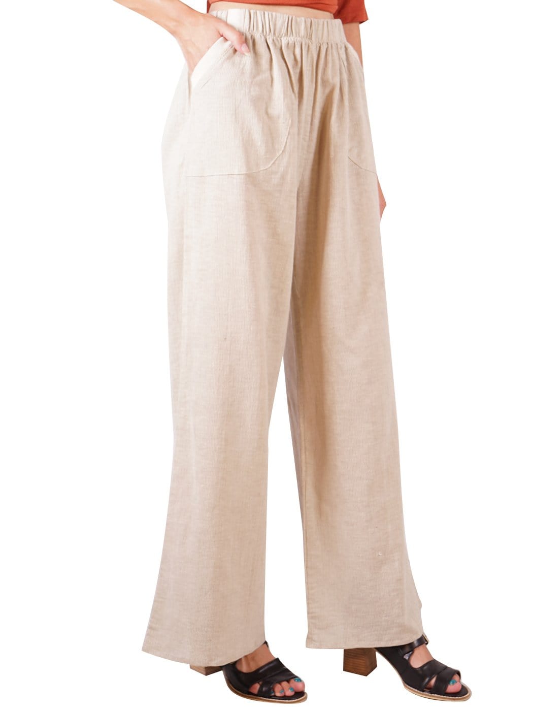Casual Cotton Elastic Waist Pants