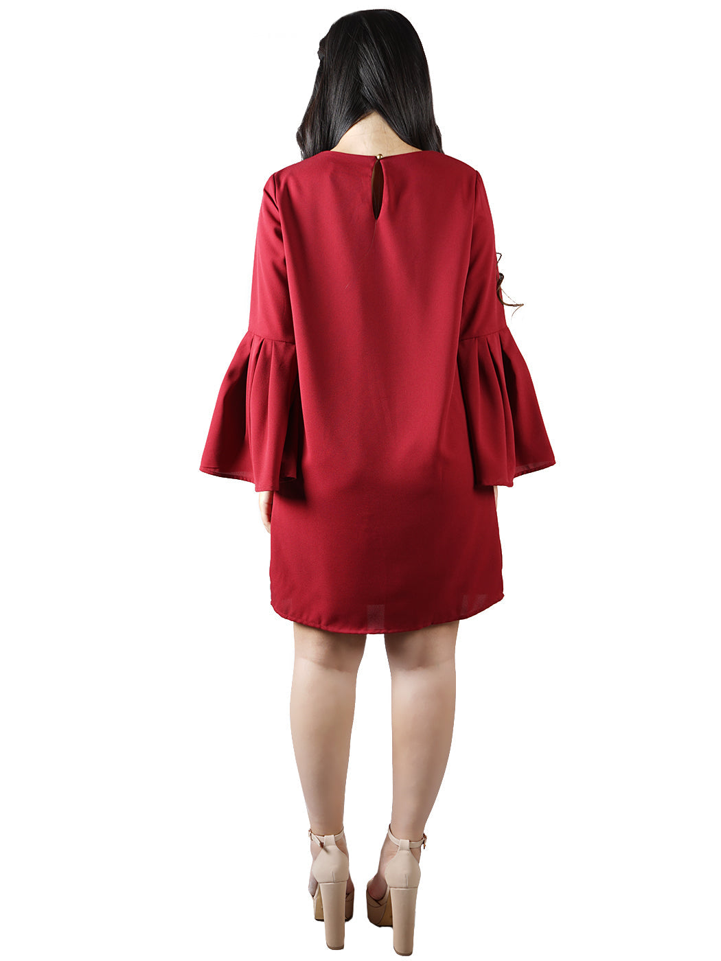 Bell Sleeve Keyhole Tunic Dress