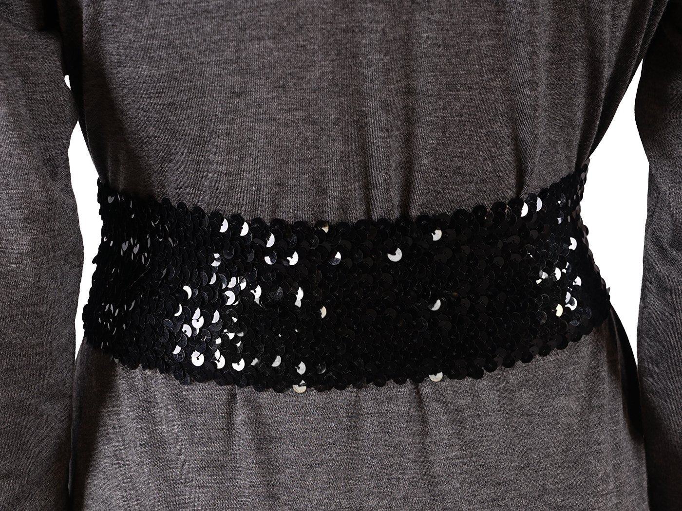 Sparkly Sequin Wide-Stretch Elastic Belt